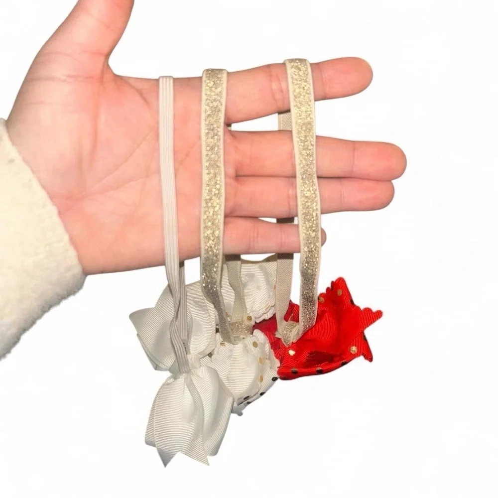Red and White Polka Dot Hair Bows